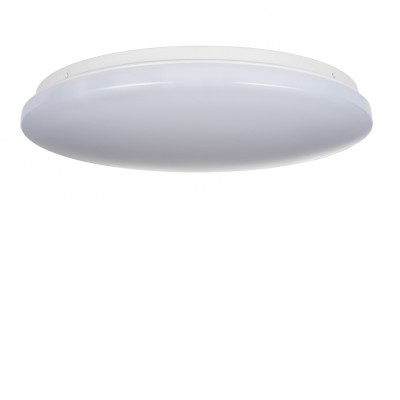 KARST R 24W, IP40 Stropní přisazené svítidlo, těleso kov, povrch bílá, difuzor plast opál, LED 24W, teplá 3000K, 2100lm, 230V, do koupelny IP44, rozměry d=375mm, h=45mm.