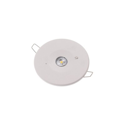 GLOT Emergenecy 2W Podhledové nouzové svítidlo plast bílá, SA - pro běžné i nouzové svícení, LED 2W, 160lm/200lm, denní 6000K, záloha 2h, 230V, IP20, tř.2, rozměry d=97,8mm, h=33,5mm.