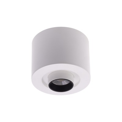 DEUSTA LED 6W, IP44, CCT Stropní/podhledové bodové svítidlo, nastav. směr svícení, plast bílá, LED 6W, přepín. teplota CCT teplá 3000K, neutr 4000K, denní 6500K, 650lm, Ra80, 230V, do koupelny IP44, rozměry d=92mm, h=77m