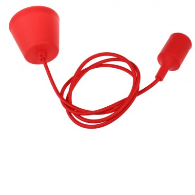 BOUDE 1x60W, E27 Závěsný kabel s objímkou, těleso plast červená, pro žárovku 1x60W, E27. 230V, IP20, rozměry d=40mm, h=96mm, vč závěs kabelu l=1100mm lze zkrátit.