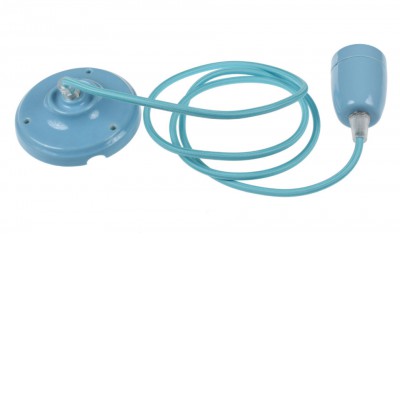 GLYKOS 1x8W, E27 Závěsný kabel s objímkou, těleso keramika modrá, pro žárovku 1x8W, E27. 230V, IP20, rozměry d=46mm, h=60mm, vč závěs kabelu l=1300mm lze zkrátit.