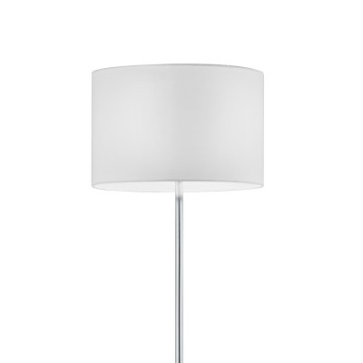 CARPITO 60W E27 stojací Stojací lampa, základna kov, povrch nikl mat, kryt textil opál, pro žárovku 1x60W, E27, 230V, IP20, tř.1, d=350mm, l=1600mm, vypínač na kabelu.