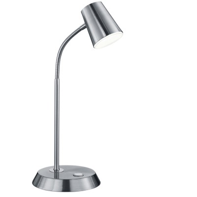 GALLIPOT LED 4,7W Stolní lampa, husí krk, materiál kov, povrch nikl mat, difuzor plast opál, LED 1x4,7W, teplá 3000K, 470lm, 230V, IP20, tř.1, přímé stmív LED, rozměry 150x230x380mm, vč. vypínače.