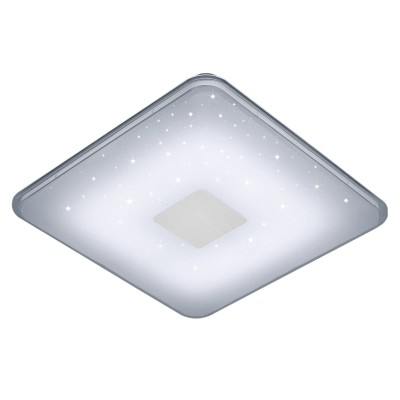 SAMURAI LED 30W Stropní svítidlo, zákl plast, povrch bílá, dif sklo opál, imit hvězd, LED 1x30W, nastav teplota 3000-5500K, 2400lm, 230V, IP20, tř.1, přímé stmív LED, rozměry 425x425mm, h=60mm, vč. dálk ovládače.