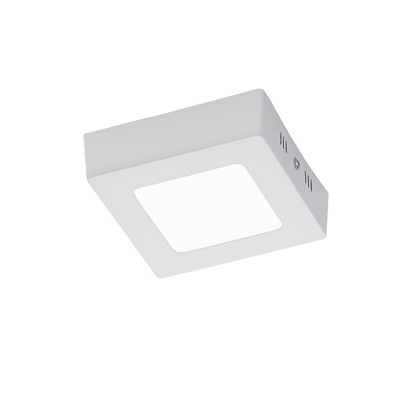 ZEUS LED 5W Stropní svítidlo, materiál kov, povrch bílá, difuzor plast opál, LED 1x5W, teplá 3000K, 700lm, 230V, IP20, tř.1, rozměry 120x120mm, h=35mm.