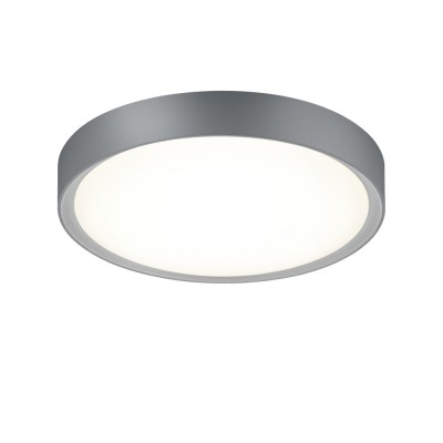 CLARIMO LED 18W Stropní svítidlo, základna kov, povrch titan, difuzor plast opál, LED 1x18W, teplá 3000K, 1600lm, 230V, do koupelny IP44, tř.1, rozměry d=330mm, h=90mm.