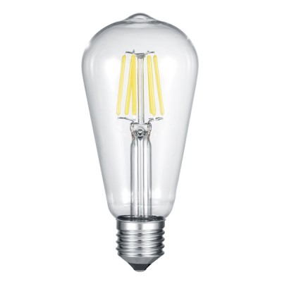 EDIS-ON ST64 LED 6W E27 Světelný zdroj, retro žárovka, tvar elektronka, sklo čiré, LED 6W, E27, 600lm/svítí cca jako 30W žárovka, teplá 3000K, Ra80, 230V, střední životnost 10.000 hod, 10.000 zap/vyp, d=65mm, l=130mm