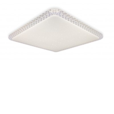 MIROS Stropní svítidlo, těleso kov, difuzor plast opál, třpyt efekt, LED 24W, neutrální 4000K, 2400lm, 230V, rozměry 340x340x70mm.