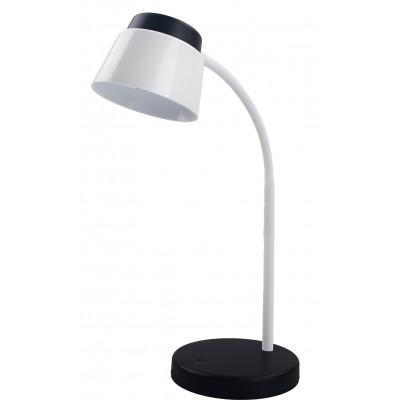 BABAG Stolní lampa, nastav. směr svícení, husí krk, těleso kov a plast, povrch černá, difuzor plast opál, LED 5W, neutrální 4000K, 470lm, 230V, IP20, tř.1, rozměry h=350mm.