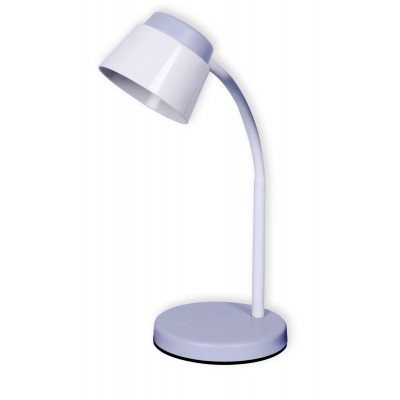 BABAG Stolní lampa, nastav. směr svícení, husí krk, těleso kov a plast, povrch šedá, difuzor plast opál, LED 5W, neutrální 4000K, 470lm, 230V, IP20, tř.1, rozměry h=350mm.