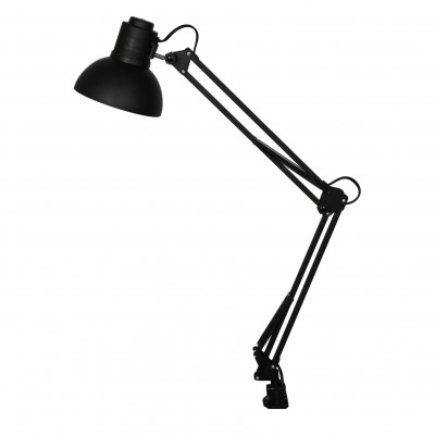 SENCO Stolní kancelářská lampa, 2 ramena, nastav směr svícení, těleso kov a plast, povrch černá, pro žárovku 1x60W, E27, 230V, IP20, tř.1, rozměry d=160mm, h=700mm.