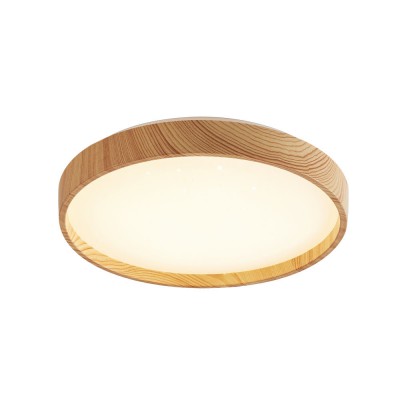 DENISO LED 18W, 36W Stropní svítidlo, základna kov, rámeček dřevo světlé, difuzor plast opál, LED 18W/1800lm, 36W/3600lm, dle provedení dálk ovladačem stmívatelné, CCT nast teplota teplá 3000K - denní 6500K, 230V, IP20, rozměry dle typu.