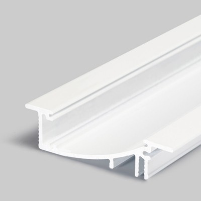 WAKE PROFIL 53x13,5mm Vestavný zápustný profil, materiál hliník, povrch bílá, maximální šířka LED pásků w=8mm, boční úchyt LED pásků, rozměry 53x13,5mm, l=3000mm, svítí nahoru, nebo dolů