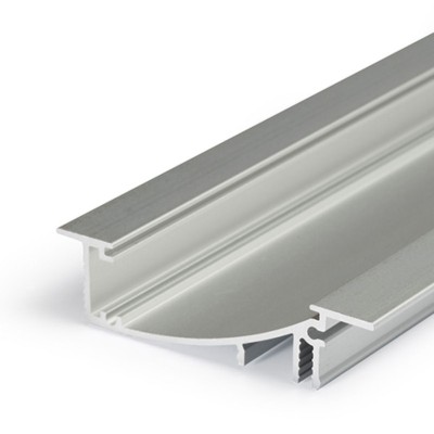 WAKE PROFIL 53x13,5mm Vestavný zápustný profil, materiál hliník, povrch elox stříbrný mat, maximální šířka LED pásků w=8mm, boční úchyt LED pásků, rozměry 53x13,5mm, l=4000mm, svítí nahoru, nebo dolů