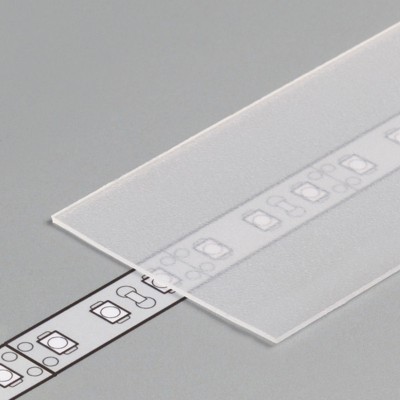 DNH 35,2x0,8mm Nasouvací difuzor k profilu pro LED pásky, materiál polykarbonát PC, povrch transparentní, propustnost 90%, rozměry 35,2mmx0,8mm, l=2000mm