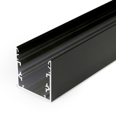 CORNER PROFIL 53x53mm Stropní, přisazený profil pro LED pásky, materiál hliník, povrch černý, max šířka LED pásků w=32mm, rozměry 53x53mm, l=3000mm