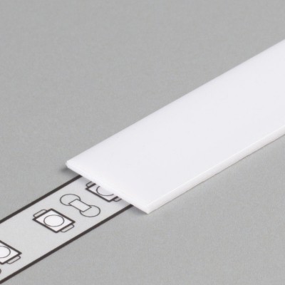 DNJ 12,4x0,8mm VÝPRODEJ Nasouvací difuzor k profilu pro LED pásky, materiál polykarbonát PC/PP, povrch opál, propustnost 70%, rozměry š=12,4mm, tl=0,8mm, l=2000mm