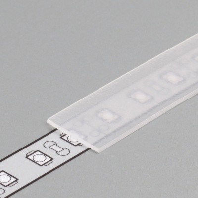 DNJ 12,4x0,8mm Nasouvací difuzor k profilu pro LED pásky, materiál polykarbonát PC/PP, povrch transparentní, propustnost 90%, rozměry 12,4x0,8mm, l=3000mm