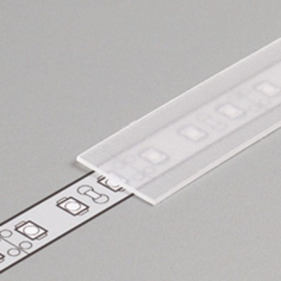 DNB 15,2x0,8mm Nasouvací difuzor k profilu pro LED pásky, materiál polykarbonát PC/PP, povrch transparentní, propustnost 90%, rozměry 15,2x0,8mm, l=3000mm