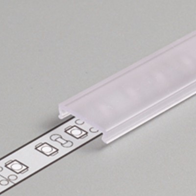 DIFUZOR NA KLIP Difuzor k profilu pro LED pásky nacvakávací, materiál PMMA, povrch transparentní, propustnost 90%, rozměry 13,1x3,8mm, l=3000mm