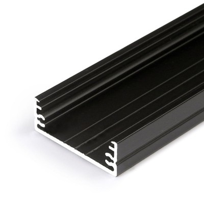NAPUS profil Přisazený, stropní profil pro LED pásky, materiál hliník, povrch černý, max šířka LED pásků w=24mm, rozměry 32x11mm, l=4000mm