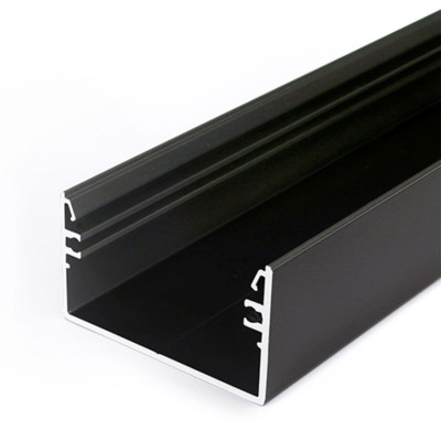 BARTIAS PROFIL 53x28mm Přisazený profil pro LED pásky, materiál hliník, povrch černý, max šířka LED pásků w=50mm, rozměry 53x28mm, l=4000mm