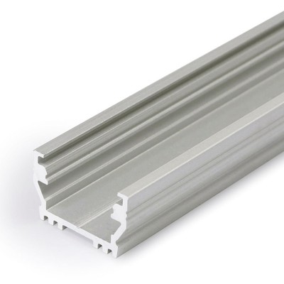 NAJA profil Vestavný, přisazený profil pro LED pásky, materiál hliník, povrch elox šedostříbrný mat, max šířka LED pásků w=12mm, rozměry 14,8x10,8mm, l=4000mm