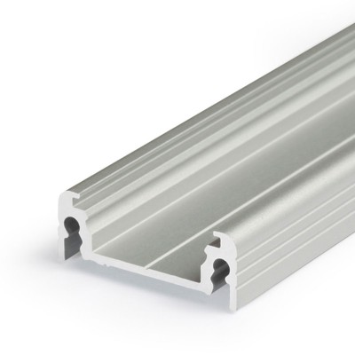CHENO PROFIL PŘISAZENÝ, 24x9mm Přisazený profil pro LED pásky, materiál hliník, povrch elox šedostříbrný mat, max šířka LED pásků w=14mm, rozměry 24x9mm, l=2000mm