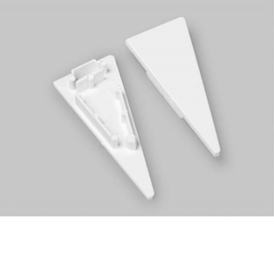DRUHO koncovka trojúhelníková 23x55x7mm Koncovka profilu pro LED pásky, trojúhelníková, materiál ABS, povrch bílá/šedá, rozměry 23x55x7mm.