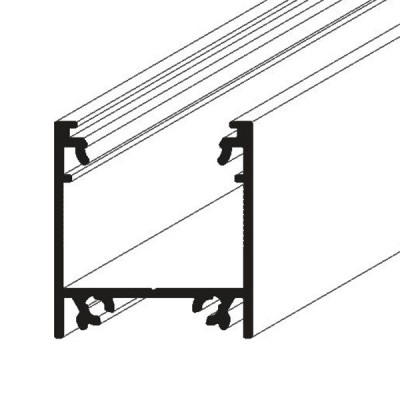 FICARIA PROFIL, 23x25,1mm Přisazený, závěsný profil pro LED pásky, materiál hliník, povrch surový/bílý/elox šedostříbrný mat/černý, max šířka LED pásků 20mm, rozměry 23x25,1mm, délka dle typu