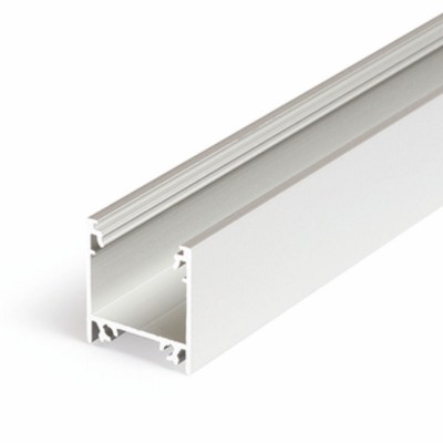 FICARIA PROFIL, 23x25,1mm Přisazený, závěsný profil pro LED pásky, materiál hliník, povrch elox šedostříbrný mat, max šířka LED pásků 20mm, rozměry 23x25,1mm, l=2000mm