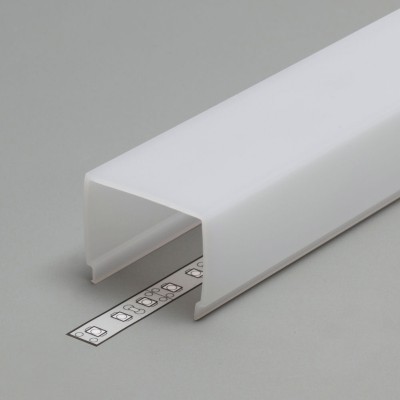 DIFUZOR NA KLIP ČTVERCOVÝ Difuzor k profilu pro LED pásky nacvakávací, čtvercový, materiál PMMA, povrch opál, propustnost 70%, rozměry 19,5x23mm, l=2000mm