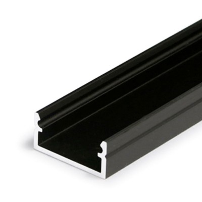 FRITILA PROFIL 6,6x14,4mm Přisazený profil pro LED pásky, materiál hliník, povrch černý, max šířka LED pásků w=12mm, rozměry 6,6x14,4mm, l=2000mm