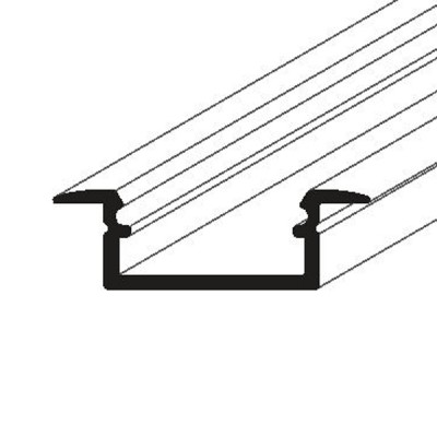 FILAGO PROFIL 21,3x6,6mm Vestavný, zápustný profil pro LED pásky, materiál hliník, povrch surový/bílý/elox šedostříbrný mat/černý, max šířka LED pásků 12mm, rozměry 6,6x21,3mm, délka dle typu