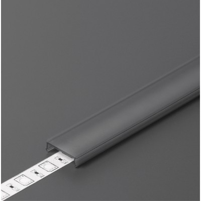 DNC3 15,3x4mm Nasouvací difuzor k profilu pro LED pásky, materiál plast PMMA, povrch černá mat, propustnost 70%, rozměry 15,3x4mm, délka l=4000mm.