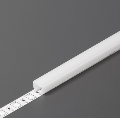DNC1 8,2x6,9mm Nasouvací difuzor k profilu pro LED pásky, materiál plast PMMA, povrch opál, propustnost 70%, rozměry 8,2x6,9mm, délka l=3000mm.