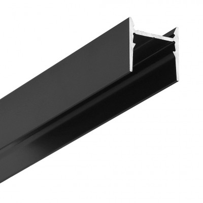 ZAMP profil 16x16mm Přisazený, závěsný profil pro LED pásky, materiál hliník, povrch černá, max šířka LED pásků w=12mm, rozměry 16x16mm, l=4000mm