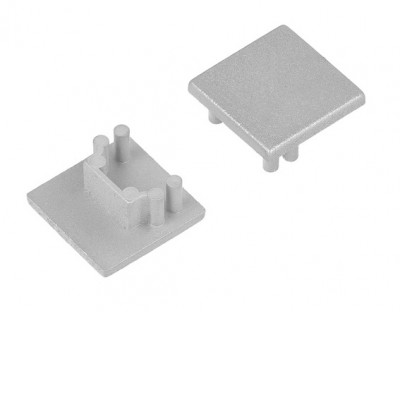 ZAMP koncovka Koncovka profilu pro LED pásky, materiál plast, povrch šedostříbrná, 16x16mm, 1ks v balení.