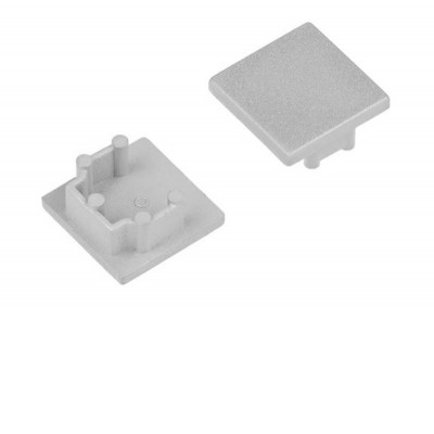 CESTR koncovka 16x16 Koncovka profilu pro LED pásky, materiál plast, povrch stříbrná, 16x16mm, 1ks v balení.