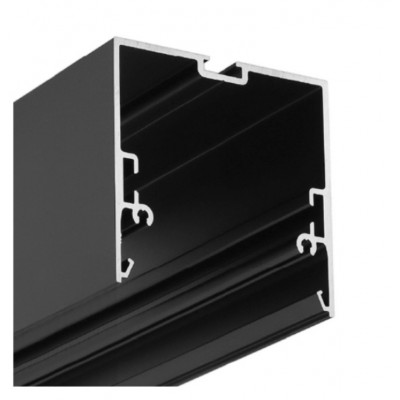 JANOS 53x53mm Přisazený, závěsný profil pro LED pásky, materiál hliník, povrch černý, rozměry 53x53mm, délka l=2000mm.