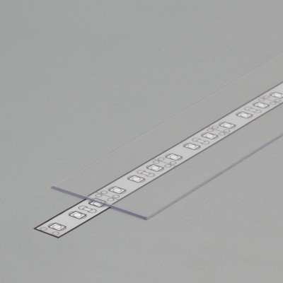 NUPHAR Difuzor nasouvací VÝPRODEJ Nasouvací difuzor k profilu pro LED pásky, materiál polykarbonát PC, povrch čirá, propustnost 93%, rozměry 31x0,8mm, l=2000mm