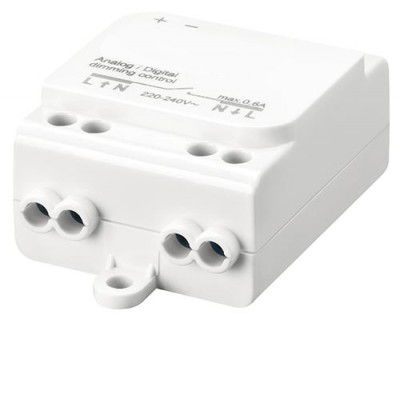 BDW 0-10V/1-10V Cassambi Bezdrátový Bluetooth RF modul 2,4GHz, pro řízení 0-10V/1-10V, spínací kontakt 230V, pro osvětlení CASAMBI, napájení 230V, rozměry 57x36x23mm
