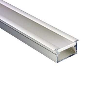 AL-05 VESTAVNÝ HLLINÍKOVÝ profil pro LED PÁSKY Vestavný hliníkový profil, opálové plexi 75%, 15x9mm, max šířka LED pásku w=12mm, max délka v celku max 4000mm, cena za 1m