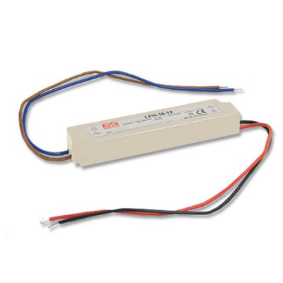 Napájecí zdroj LED 12V, 18W, IP67 Napájecí zdroj pro LED, vstup 230V, výstup 12V, 18W, IP67, start do 0,5s, 140x30x20mm