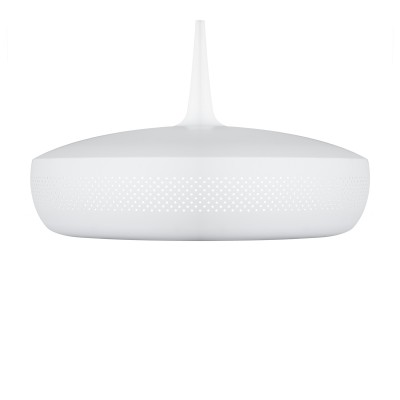 CLAVA DINE WHITE Stínítko, těleso hliník, povrch mosazná, měděná, bílá mat, ocel lesk, pro žárovku 1x60W, E27, rozměr d=430mm, h=280mm, závěs SAMOSTATNĚ