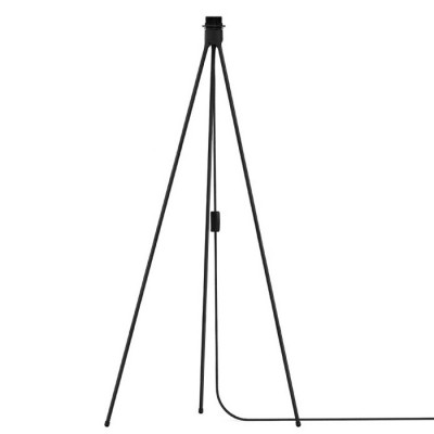 TRIPOD ZÁKLADNA 1x60W E27 Základna stojací lampy, těleso kov, povrch černá, pro žárovku 1x60W, 230V IP20, h=1090mm, rozpětí trojnožky d=660mm včetně vypínače na kabelu, přívodní kabel l=3m