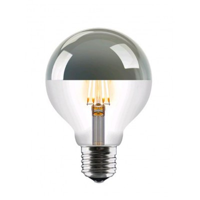 IDEA LED E27 2700K RA80 Světelný zdroj, barva čirá se stříbrným vrchlíkem, LED 6W , E27, teplá 2700K, 700lm, Ra80, 230V, d=80mm h=115mm, střední doba životnosti 15.000 hodin