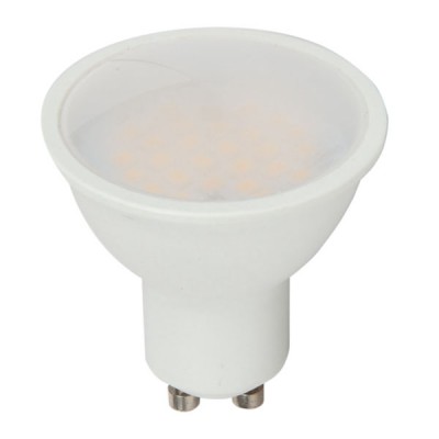 LED žárovka GU10 10W 1000lm 110° VÝPRODEJ Světelný zdroj LED žárovka bodová, těleso plast bílá, difuzor plast opál, LED 10W, neutrální 4000K, 1000lm, GU10, ES50, vyzař. úhel 110°, Ra80, 230V, rozměry d=50mm, l=55mm