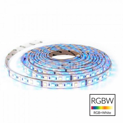 LED pásek RGBW, 60LED/m, 11W/m / 8W, 12V LED pásek, těleso plast, povrch bílá, 60LED/m, RGBW 10,8W/m / 8W/m, červená, zelená, modrá, + teplá 3000K, nebo neutrální 4000K, nebo denní 6000K, 900lm/m, vyzařovací úhel 120°, Ra80, 12V, rozměry w=10mm, l=5000mm, cena za 1m