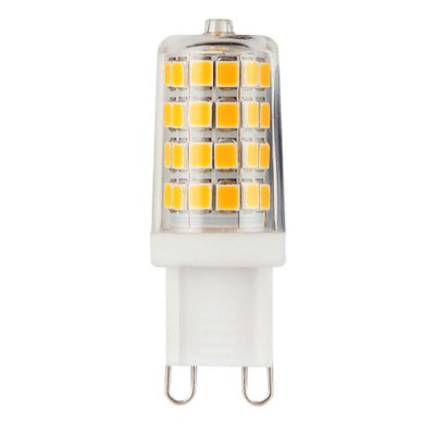 LED žárovka G9 3W 300LM LED žárovka, těleso plast bílá, krycí plast transparentní, LED 3W, teplá 3000K, 300lm, G9, 230V, rozměry d=17mm, h=49mm